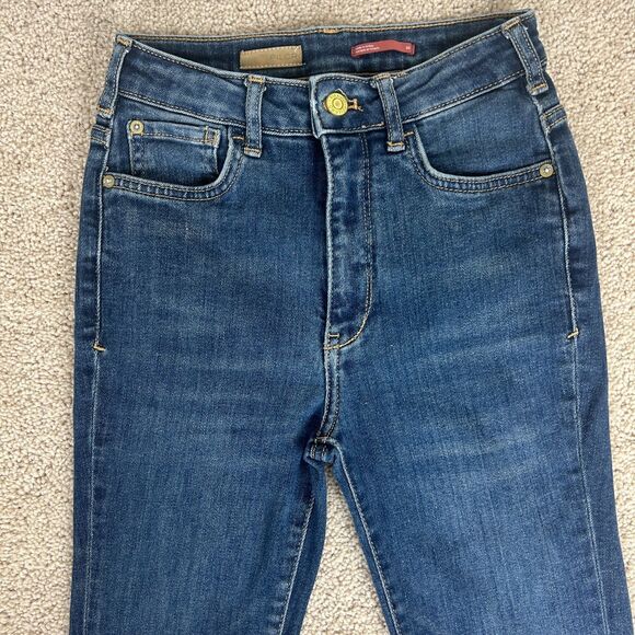 Anthropologie Pilco Jeans Womens Flare Size 25 Blue Dark Wash 90s Y2K Ladies - Picture 2 of 13